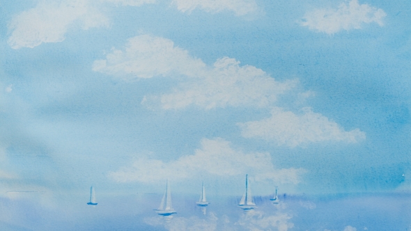 Painting a Picture of the Blue Sea and Yachts
