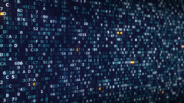 Feathercoin Captions Appearing Among Changing Hexadecimal Symbols on a Computer Screen alt