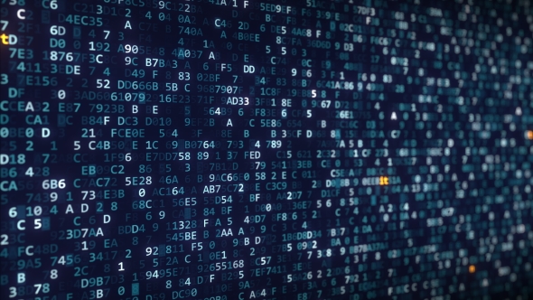 Bitcoin Captions Appearing Among Changing Hexadecimal Symbols on a Computer Screen alt