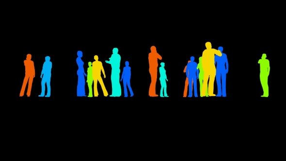 Silhouettes of People on a Black
