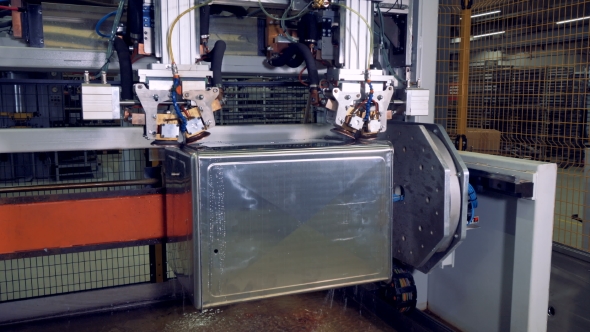 A Stainless Steel Box During Welding Process