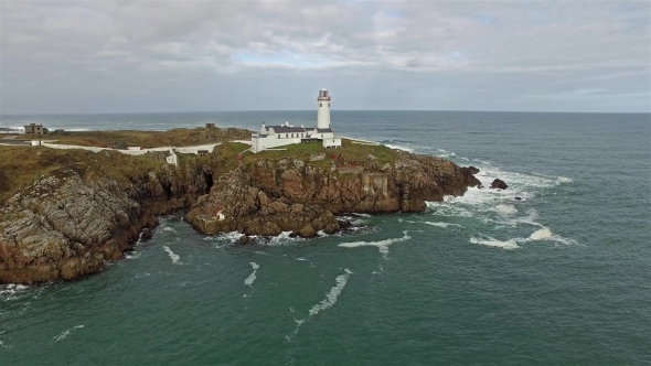 Aerial View of the Historic Fanadhead Lighthouse, Donegal, Ireland