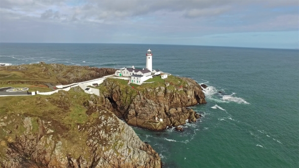 Aerial View of the Historic Fanadhead Lighthouse, Donegal, Ireland