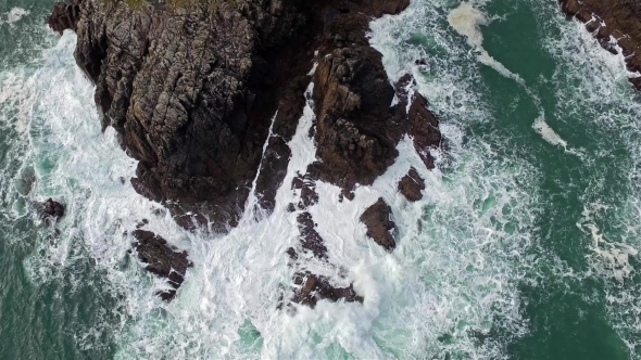 Aerial View of the Historic Fanadhead Lighthouse, Donegal, Ireland