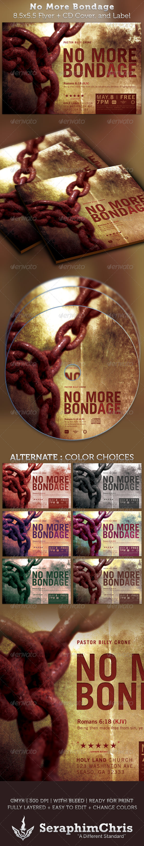 No More Bondage Half Page Flyer and CD Cover
