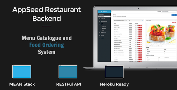 AppSeed Restaurant Backend Lite - Pełna aplikacja stosu MEAN