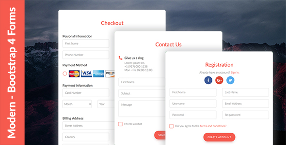 Modern - Bootstrap 4 Forms