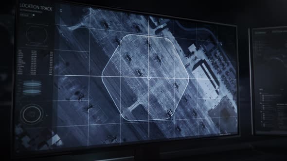 Radar Interface Of Tracking Software To Get Location Track With Satellite alt
