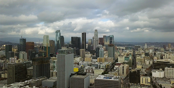 Los Angeles Aerial Shot Overcast