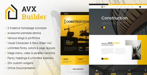 AVXBuilder - Construction Business WordPress Theme