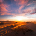 Stunning view of lonely sand dunes under amazing evening sunset sky  - PhotoDune Item for Sale
