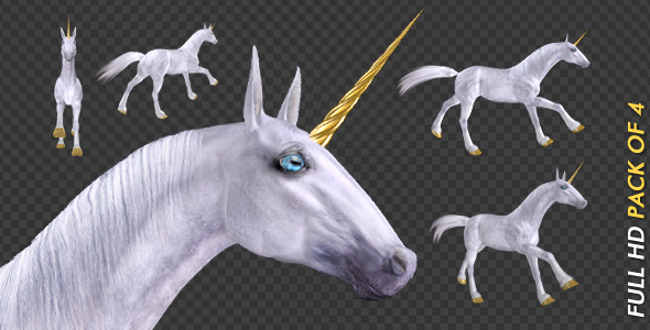 White Unicorn - Gallop Loop - Pack of 4 - Transparent Loops alt