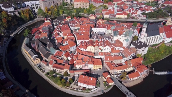 Aerial Panorama of Cesky Krumlov