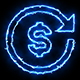 Dollar Blue Electric Fire Icon 06 - VideoHive Item for Sale