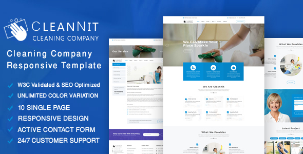 CleanNit - Cleaning Company Responsive Website