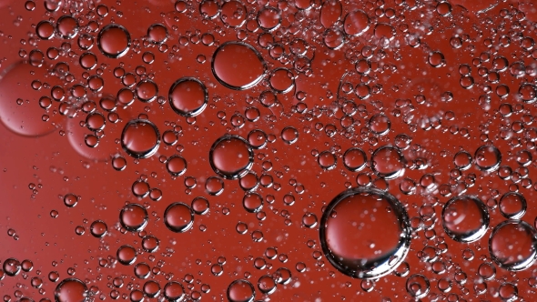 the Movement of Bubbles in a Liquid of Red Color