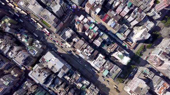 Top view of Hong Kong cityscape