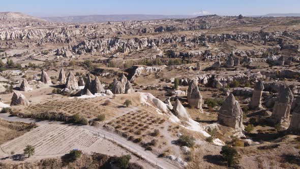 Cappadocia Landscape Aerial View. Turkey. Goreme National Park