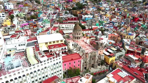 Basilica de Guanajuato , Mexico, 4K Drone Shot, Church, Hispanic, Colonial