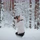 Young Male Hiking in Winter Forest Taking Pictures of the Landscape - VideoHive Item for Sale