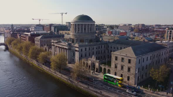 Four Courts in Dublin  Aerial View