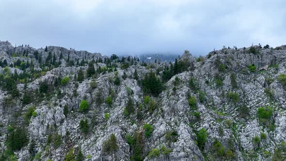 Mountain landscape high in the mountains aerial view 4 K