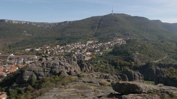 Famous settlement in  Western Bulgaria 4K 2160p 30fps UltraHD footage - Valley with town of Belograd