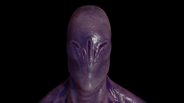 Scary Detailed Alien Portrait