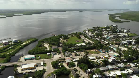 Aerial Footage Matlacha Community Park Florida Usa