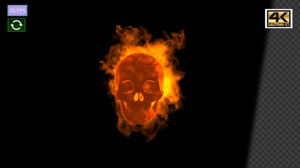 Burning Skull Front 4K