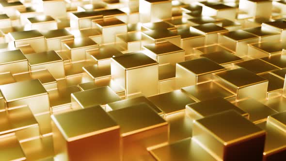 Abstract Gold Metallic Background From Cubes