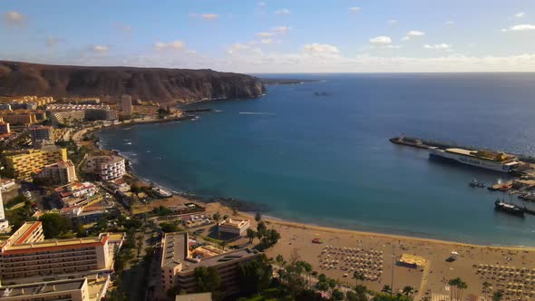 Playa de los Cristianos in Tenerife, Spain