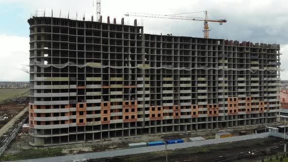 Construction of an apartment building in Krasnodar.