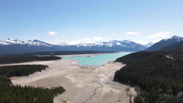 Aerial View Of Abraham Lake In Alberta Canada