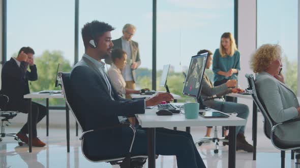 Businessman having online video call