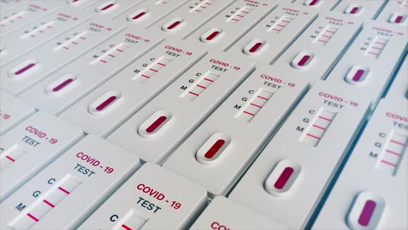 Covid-19 Corona Virus Rapid Test Kits Positive Seamless Loop