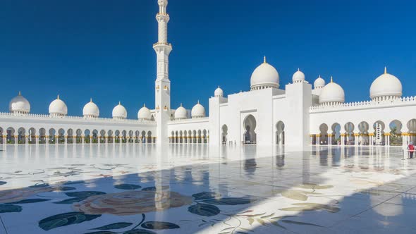 Sheikh Zayed Grand Mosque Timelapse Hyperlapse in Abu Dhabi the Capital City of United Arab Emirates