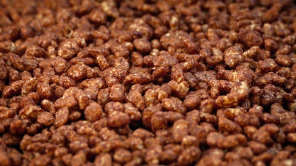 Chocolate Rice Puff Cereal Rotating