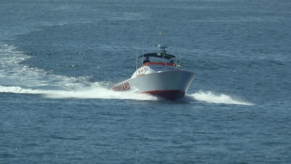 A lifeguard boat.