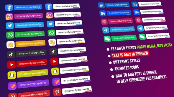 Social Media Lower Third Pack 1 by Quadpix