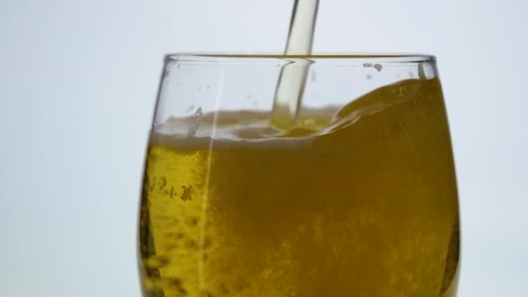 Beer Poured Into Glass