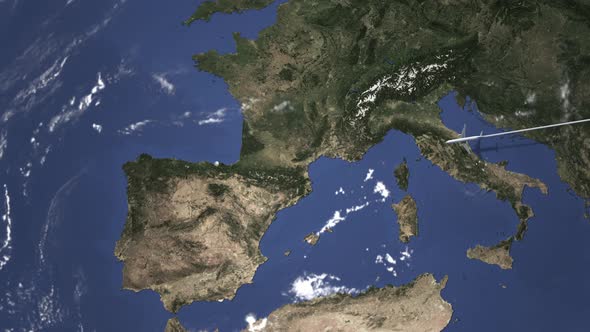 Commercial Airplane Flying To Bilbao Spain alt