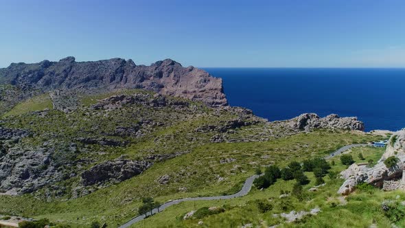 Flight Over Beautiful Seashore at Mallorca