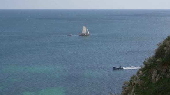 Boats sailing on the sea