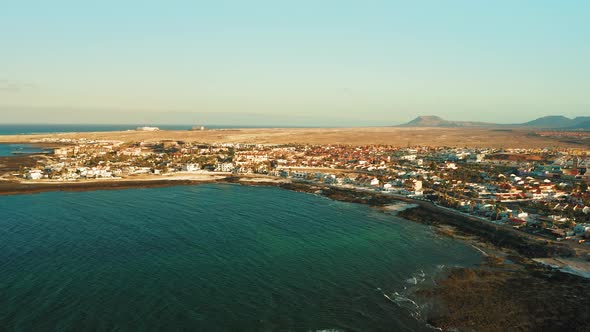 Aerial View of Corralejo Town Fuerteventura Canary Islands Spain