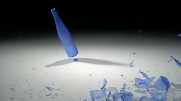 Dropping and smashing glass bottles, Slow Motion