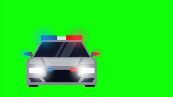 Animated police car in high speed pursuit.