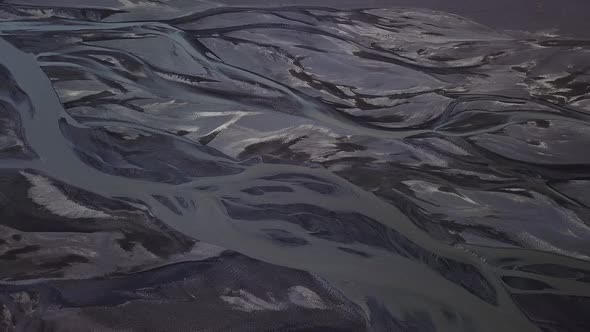 Aerial View of Glacier River in Iceland