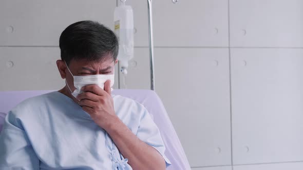 Asian old man is hospitalized with COVID-19.