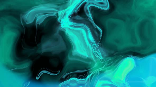 Black, Cyan Smoke Liquid Animated Background